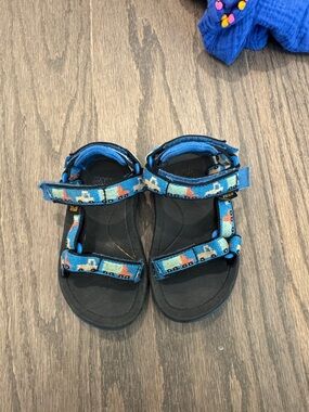 Teva Blue Kids Sandals with Truck Pattern